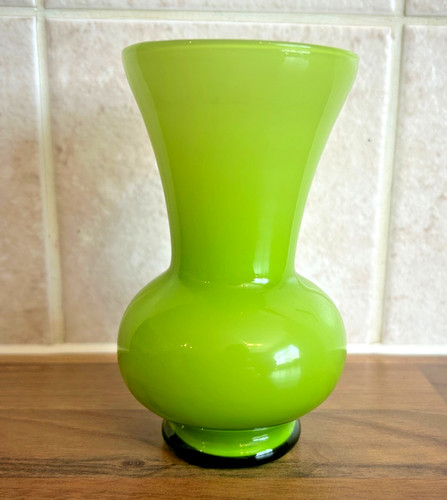 Empoli glass vase - glass, lime