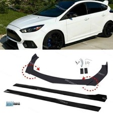 For Ford Fusion Focus RS Front Bumper Lip Spoiler+Side Skirt Splitter Gloss AK