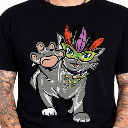 Mardi gras cat - mardi, funny