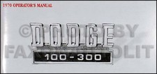1970 Dodge Truck Owners Manual
