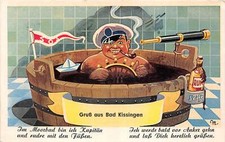 Lot170 germany comic postcard gruss aus bad kissingen man in bath cab