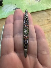 Antique Italian Micro Mosaic Pin Bar Brooch Millefiori, See Description 