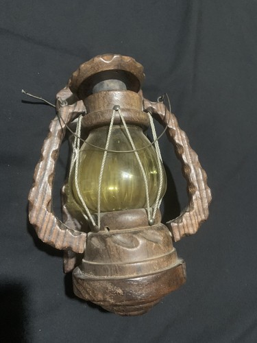 Vintage oil lamp style carved - lamp,
