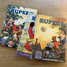 Rupert Bear Daily Express Annual 1968, 1973 & 1976 Vintage Hardback x3