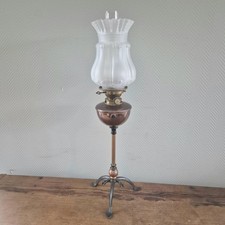 Antique JOHNSON BURTON THEOBALD Norwich Oil Kerosene Lamp Paraffin Light Glass