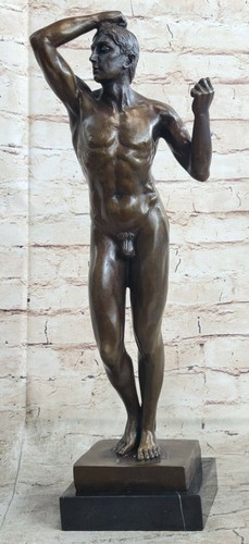 Signed rodin nude male art - male,