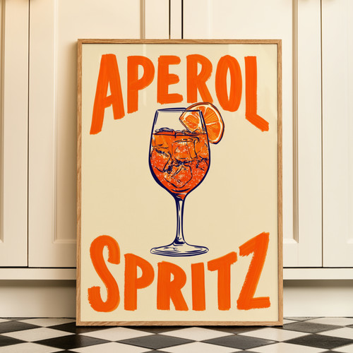 Aperol spritz cocktail print - aperol,