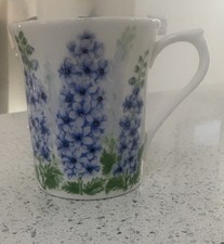 Rosina China Queen's pattern  fine bone china Hollyhocks mug