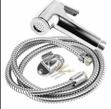 Chrome Muslim Shower Head and Hose Bidet Spray Tap for Toilet Hygienic