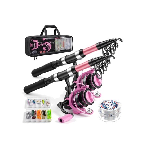 2pc pink telescopic - telescopic, fishing