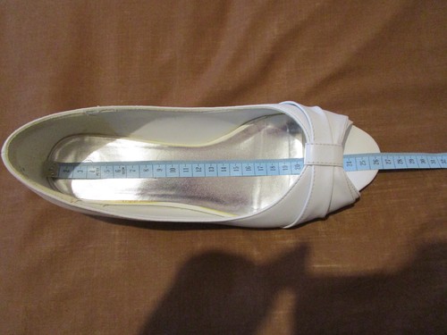 Ladies low wedge heel white - wedge,