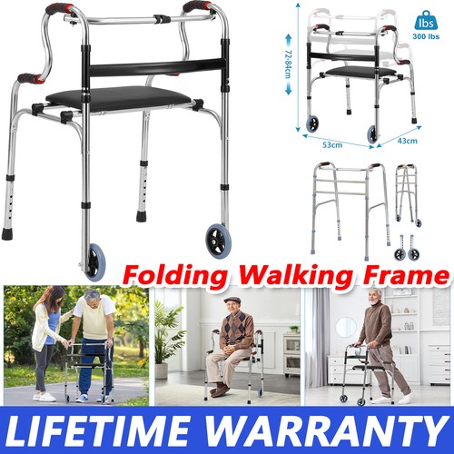 Folding walking frame with - folding,