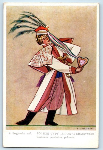 Poland postcard painting - poland,