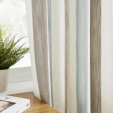 Linen Textured Stripe Curtains