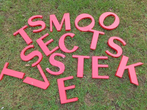 Large red plastic 3d - plastic, shop