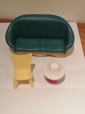 Vtg Fisher Price Loving Family Dream House Sofa, Lamp, Retro Chair-Ex
