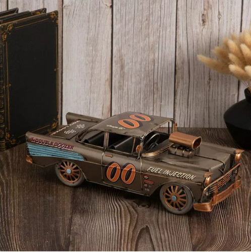 Vintage style metal race car - vintage,