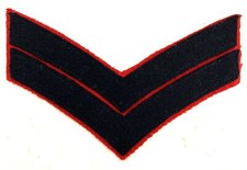 British Military Issue Large Dress Uniform Black Red Corporal Rank Stripes Patch