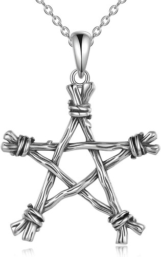 Pentagram necklace sterling - pentagram,