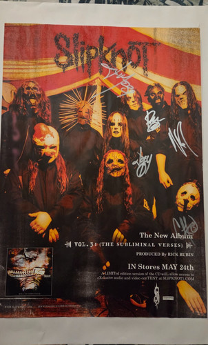 Slipknot signed poster joey - slipknot,