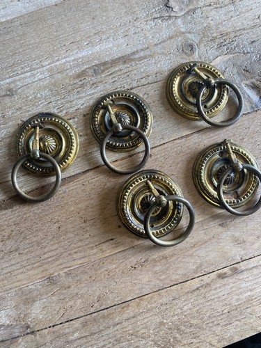Vintage 1940 brass drop ring - brass,