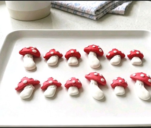 Edible fondant mushroom - 12,
