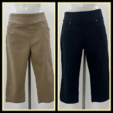 Ladies New Cotton Blend Stretch Cropped Trousers Size 8 10 12 14 16 18 20 22 24