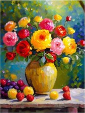Tile Mural Still Life Flowers