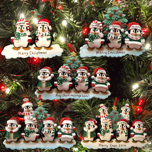 Personalised penguin family - penguin,