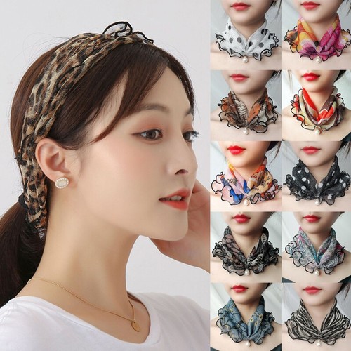 Lace scarf pearl pendant - lace,