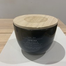Navy Unwind Sea Salt & Sandalwood Scented Candle Contains Natural Essential Oils