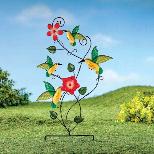 Hummingbirds garden stake - hummingbirds,