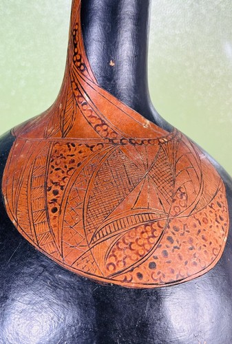 Signed hand etched painted - hand, &