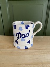 Vintage Emma Bridgewater Dad Blue Hearts  1/2 Pint Mug I?