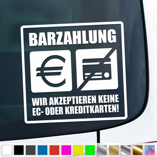 Cash payment sticker credit - cash, ec