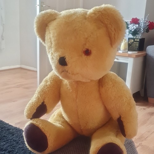 Yellow plush teddy - plush, bear