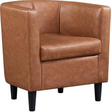 PU Leather Tub Chair, Modern