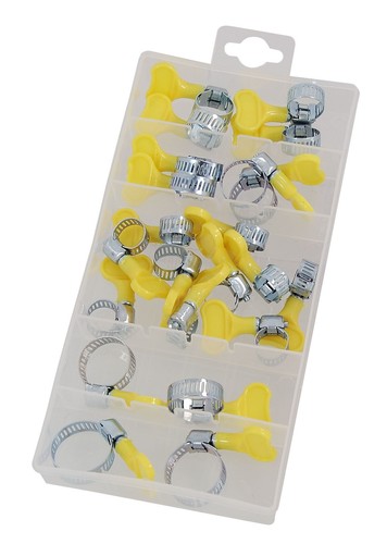 Assorted hose clamps - hose, clamps.