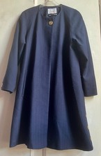 ♲Lovely *AVOCA* Blue Herringbone Tartan Irish Tweed 100% Wool Lined Coat M♲