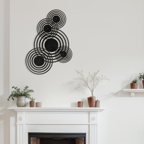 Round metal wall art - round, decor