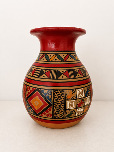Vintage peruvian pottery vase - vintage,