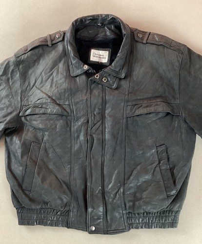 Vintage leather bomber jacket - bomber,