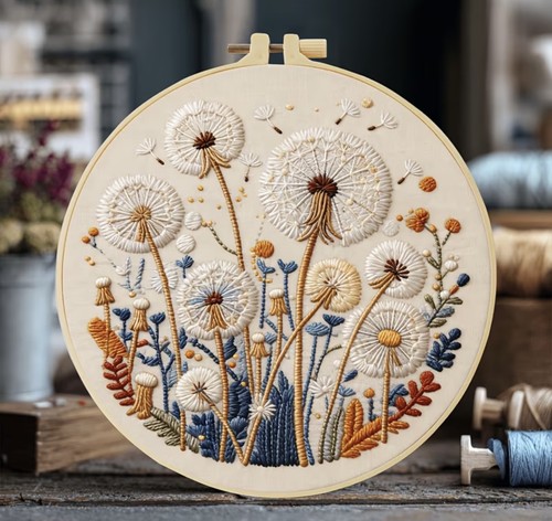 Embroidery kit dandelion - embroidery,