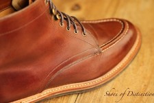 G.H. Bass Tan Brown Leather Derby Alden Boots Shoes Men UK 8 US 9 EU 42