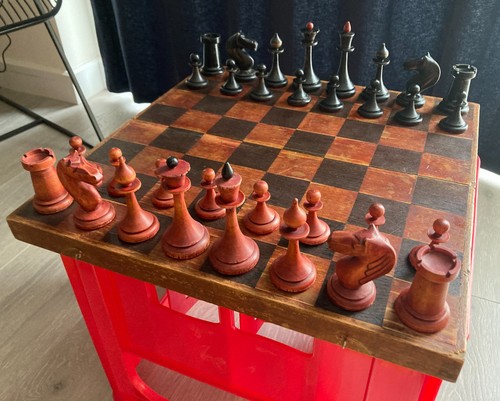 Antique chess set - chess, 1950s