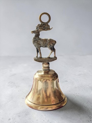 Vintage solid brass hand bell - brass,