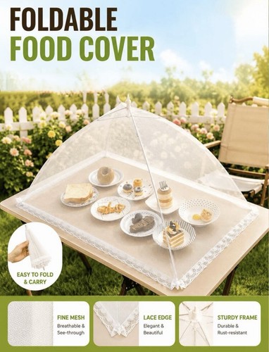 Foldable food cover anti fly - foldable,