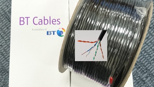 Black cat5e cable pair - 5m,