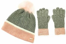 Alice Hannah Ella Knitted Wool Beanie with Matching Gloves