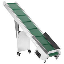 47" L Electric Incline Conveyor Lift Height w/ 7.87" W Rubber PVC